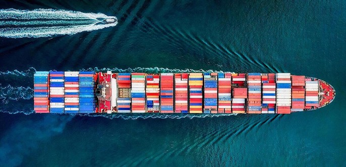 Containership from above